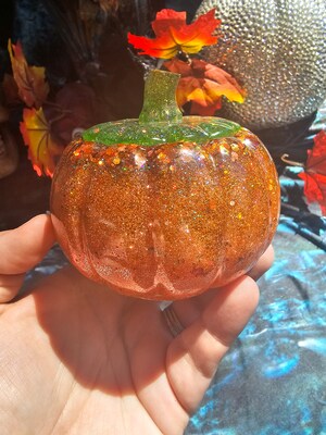 Resin Pumpkin Jars - Handmade resin jars - Pumpkin Jars - Hideaway Jars - Trinket Jars - Glitter Pumpkin Jars - Customizable Jars -Gift idea - image5